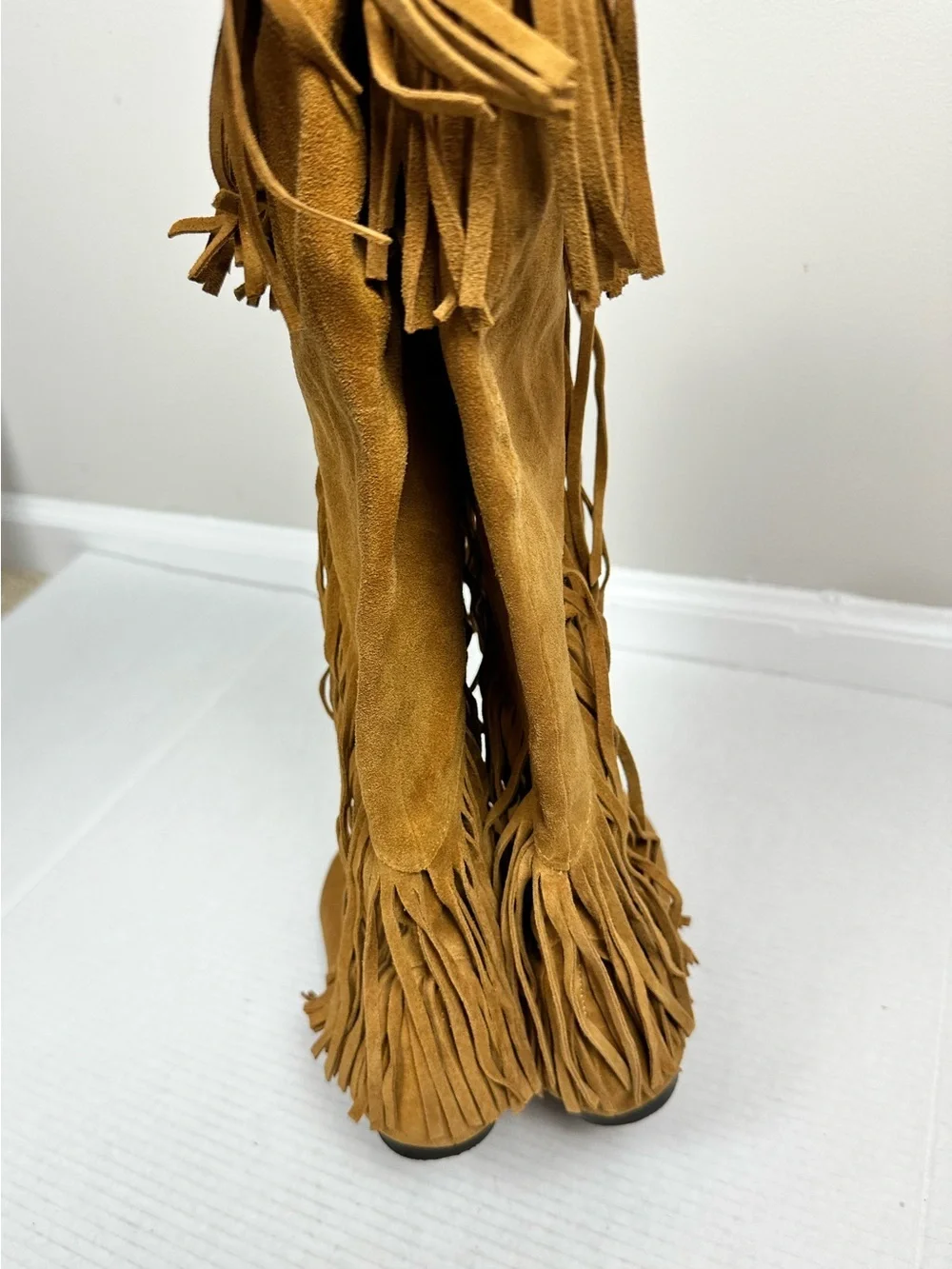 Sam Edelman Utah Suede Knee High Fringe Boots Size 8.0 M